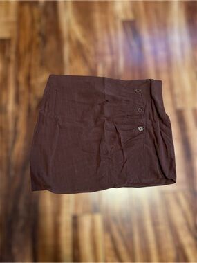 Pacsun Brown Button-Accent Mini Skirt